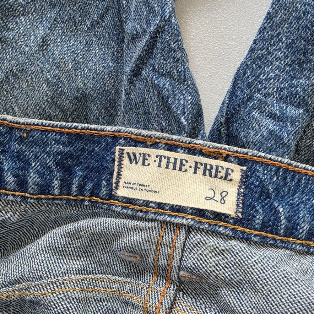 We The Free Jeans Womens 28 Blue Lucky You Mid Rise Barrel Wide Leg Denim - Picture 3 of 12